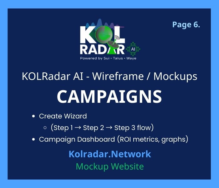 KOLRadar - WIREFRAME MOCKUP 6. CAMPAIGNS Page 6